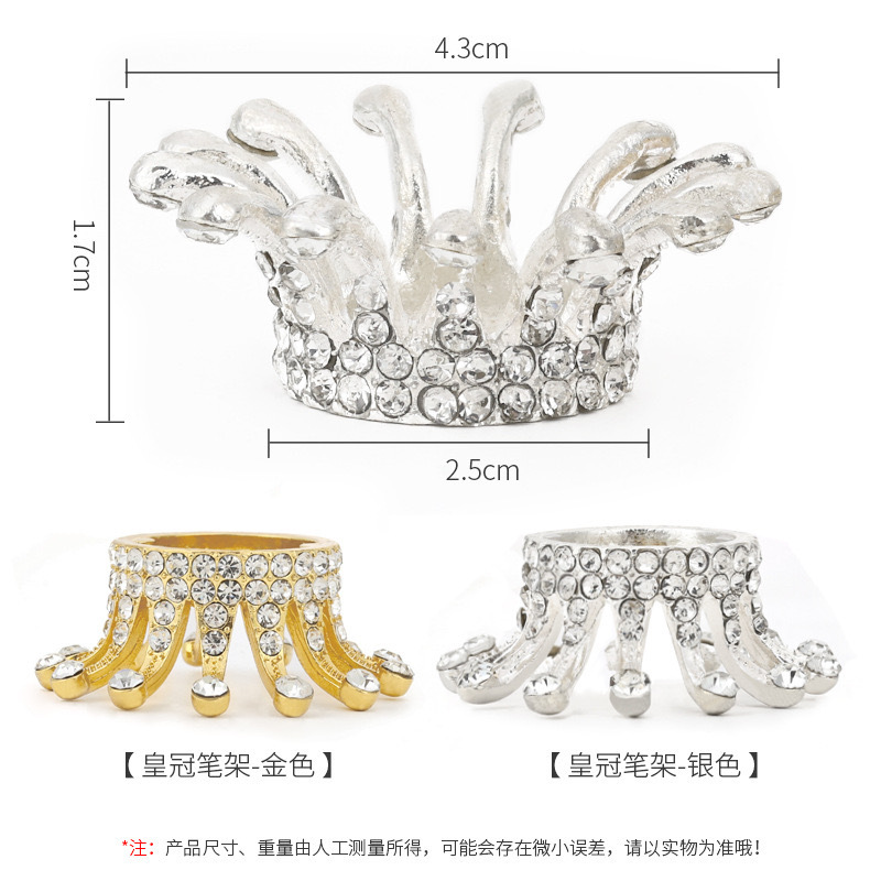 Cruz-frontera uñas corona pluma titular aleación rhinestone oro plata vintage pintado pluma titular almacenamiento herramienta al por mayor