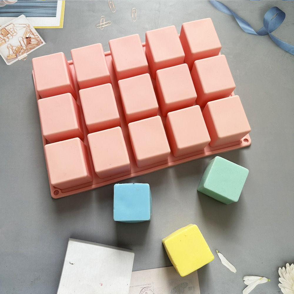 15 jabon rectangular 107 molde de silicona pastel helado pudín molde de postre jabón utensilios