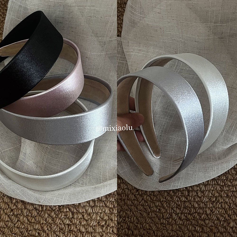 Wider Satin Headband in the Same Style as Korean Bloggers, Non-Slip Hairband, Vintage Wide-Brimmed Elegant Simple Hair Accessory for Women