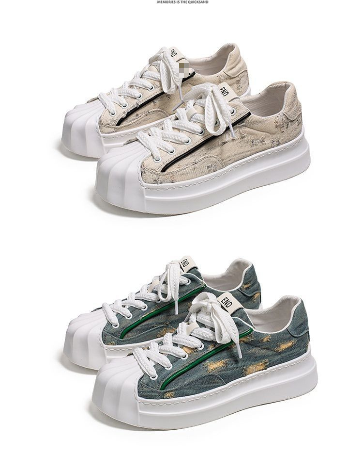 ShoeGlobe Canvas Herren-Sneaker 2025 mit neuer Shell-Toe-Zehenkappe – Sportschuhe für Jugendliche, rutschfest, trendig, für den Winter, Freizeit und Freizeit._voghion.com