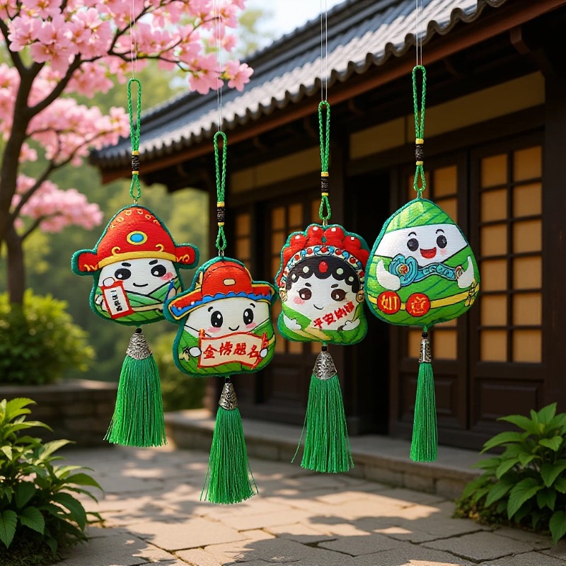 马年端午节卡通香包挂件活动礼品艾草香囊 diy粽子材料包一举高粽