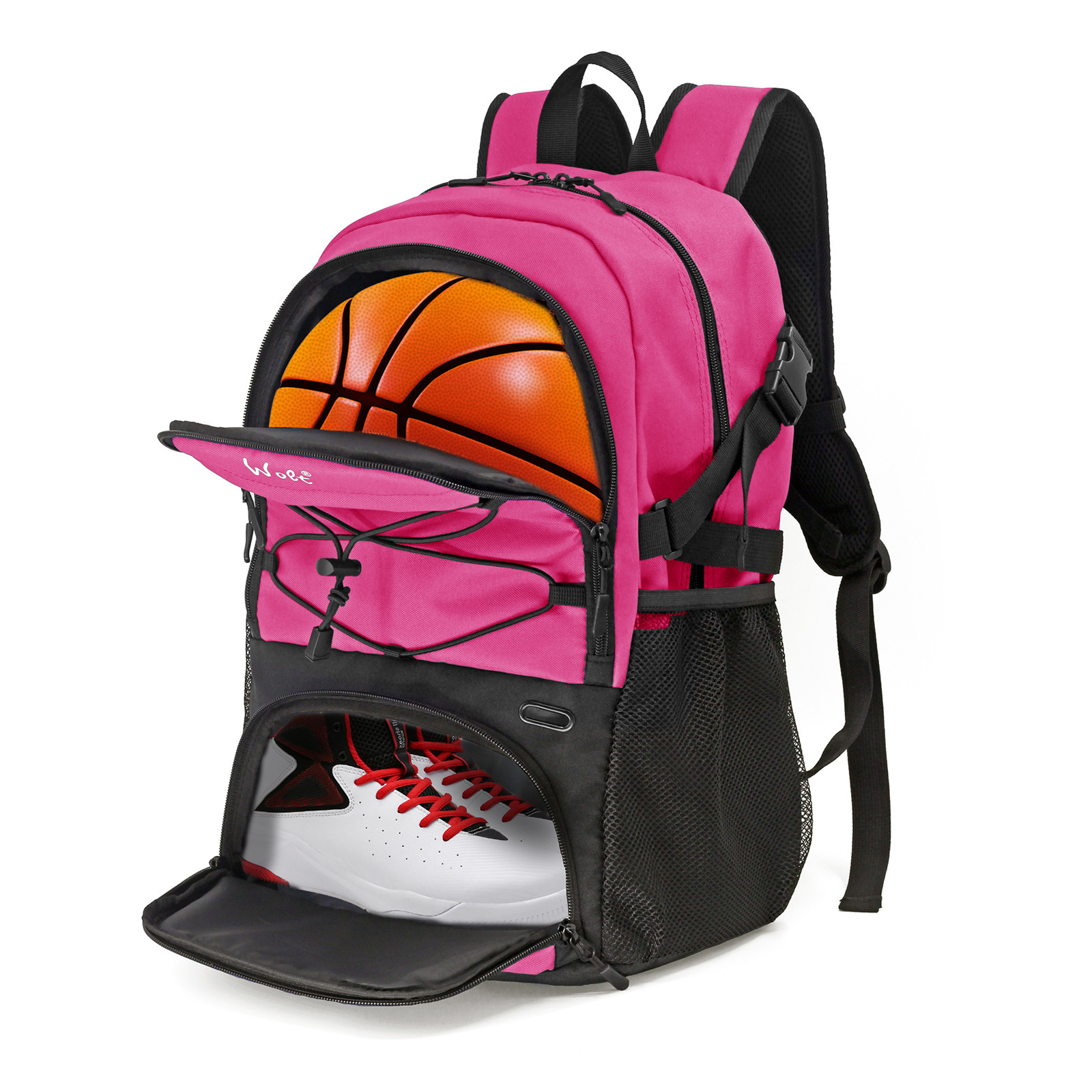 Bolsa de baloncesto transfronteriza Wolt, mochila de fútbol, mochila deportiva para hombres, mujeres y niños, bolsa de entrenamiento que puede contener una pelota de baloncesto de tamaño 7.
