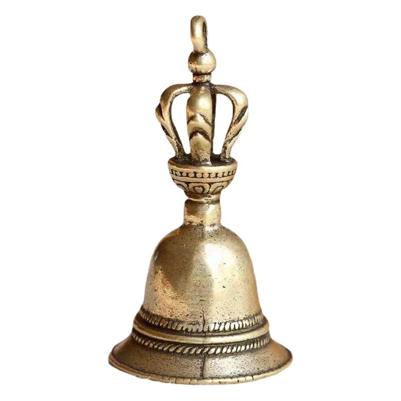 Hecho a mano retro puro cobre Campana crujiente y agradable instrumento oído campana mágica coche llavero colgante accesorios pequeño colgante