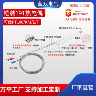 厂家定制k型热电偶铠装wrnk-191高温探针式测温可弯曲耐高温