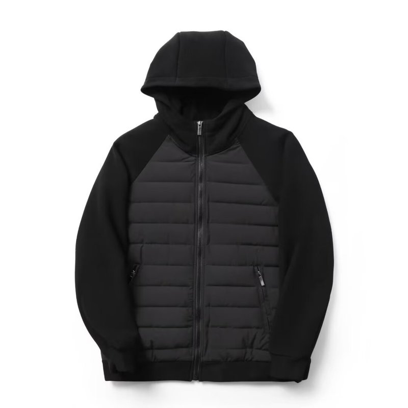 Cross-border outdoor can be two open live explosions knitted stitching sports hooded jacket men and women couples light down jacket
