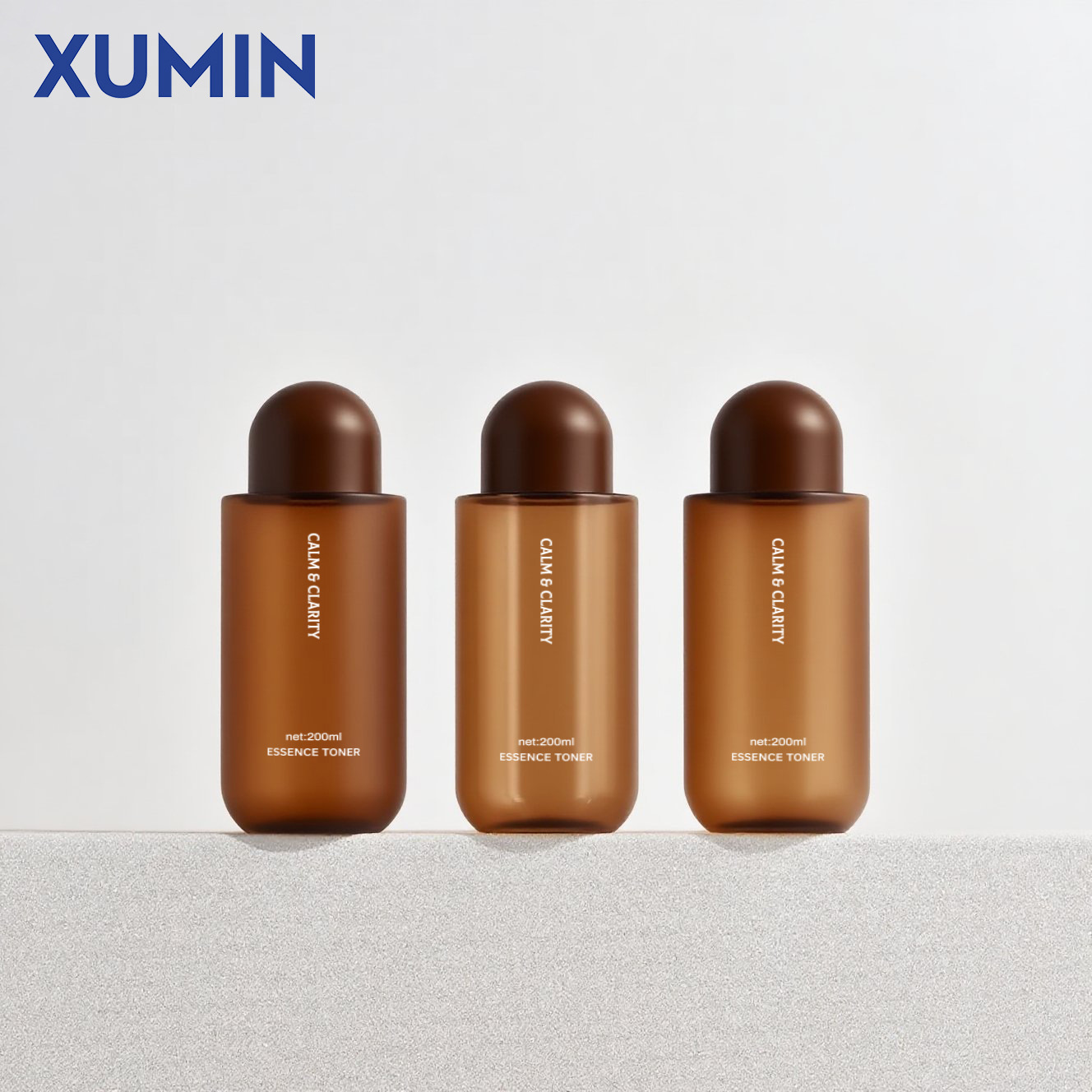 XUMIN Cosméticos 200ml botella de agua de maquillaje PET transparente / esmaltado tapa de cúpula botella de esencia