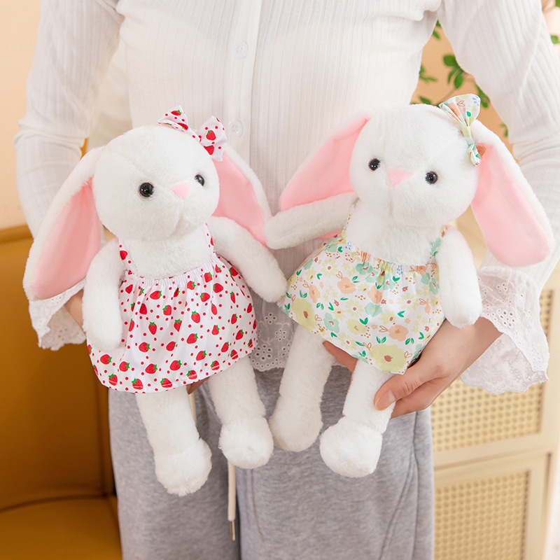 New Pastoral Rabbit Plush Toy Doll Cute Flower Dress Little Rabbit Grabber Doll Doll Wholesale