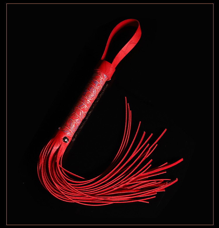 PU Leather Flirting Whip with Metal Handle for Adult Couples — detail image 11