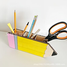 跨境新品Teacher Pencil Holder 铅笔形状的木质笔筒
