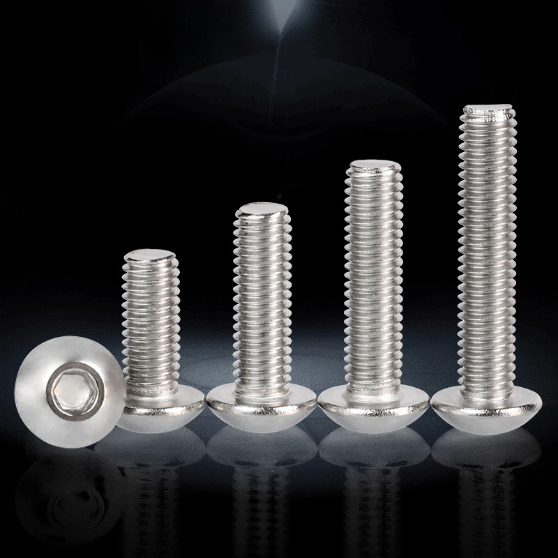 304/316不锈钢盘头半圆杯内六角螺丝钉蘑菇螺栓M2M3M4M5M6M8M10