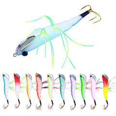 Bestselling Wood Shrimp Fish Bait Squid Hook Set 12CM 17.2G Simulation Wood Shrimp Offshore Lure Fake Bait Box Hard Bait