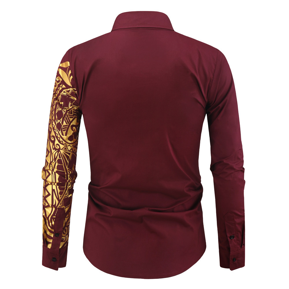Summer Season Wholesale Men's British Style Ditsy Floral Long Sleeve Men's Tops
