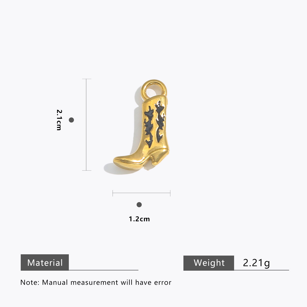 6g Weight Pendant Jewelry Making Type Charms Classification 5 PCS/Package Quantity 304 Stainless Steel Material Boots Pattern All Seasons Season Plating Design Retro, Classic Style Style 5 PCS/Package 304 Stainless Steel Boots Pendant Charms 26