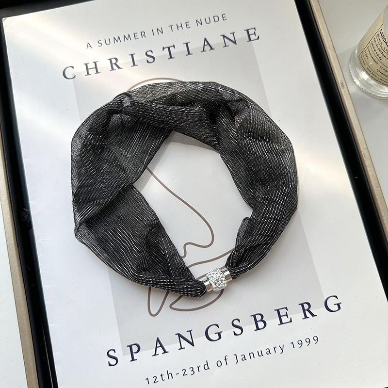 Moda de verano colorido bufandas de seda de absorción de cuello ocio de mujer ocio temperamento red bufandas cortas