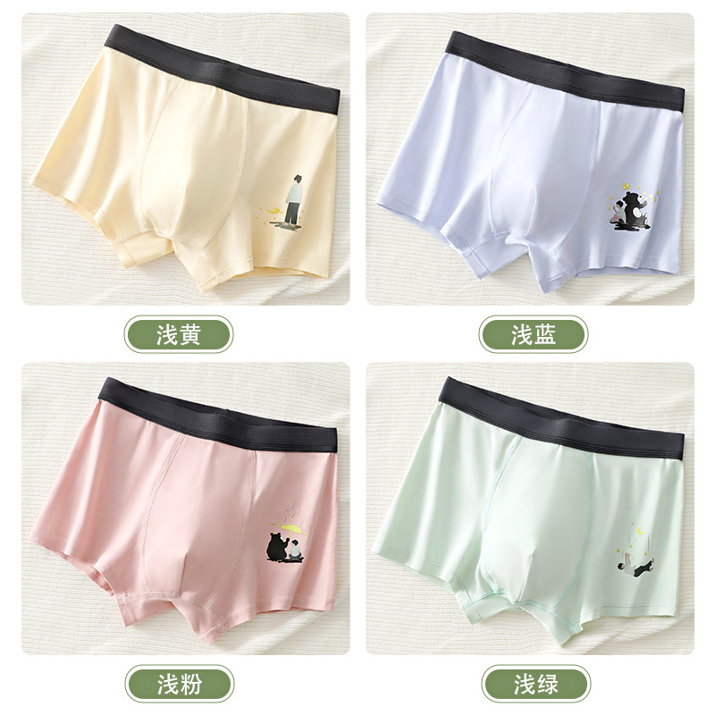 Ropa interior de los hombres adolescentes niños algodón boxer shorts niños mayores niños de la escuela secundaria estudiantes de la escuela primaria boxer ropa interior