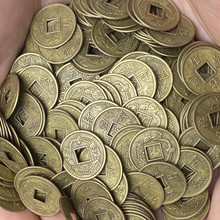 1厘米龙凤金色铜钱2.4CM合金电镀仿古币铜钱相框手机壳摇钱树配件