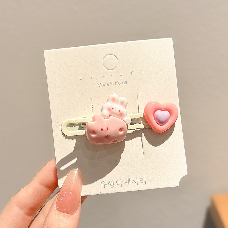 10#토끼사랑머리핀-6cm