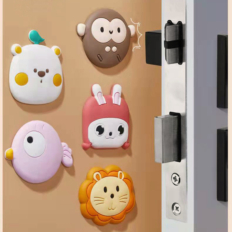 Creative anti-collision mat, cute and fun door stop, seamless door stop, anti-collision cute pet door handle, door stop, decorative sticker