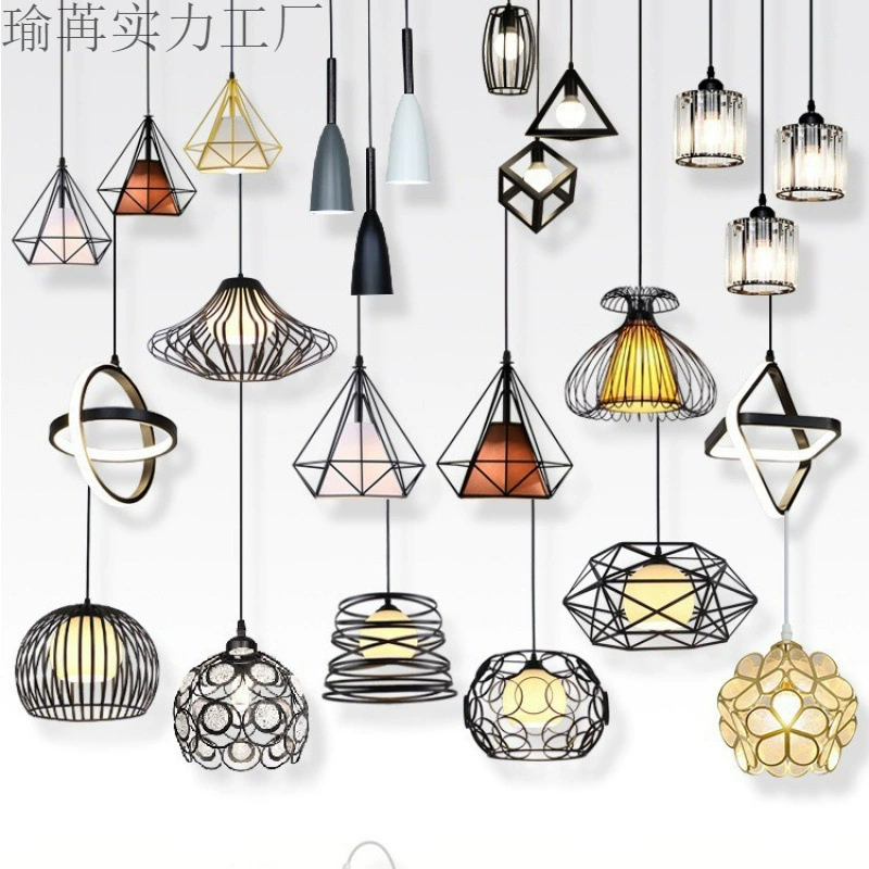 Скандинавские современные минималистичные барные настольные лампы, ресторанная люстра с тремя головками, алмазный проход, индустриальный стиль, индивидуальное креативное освещение