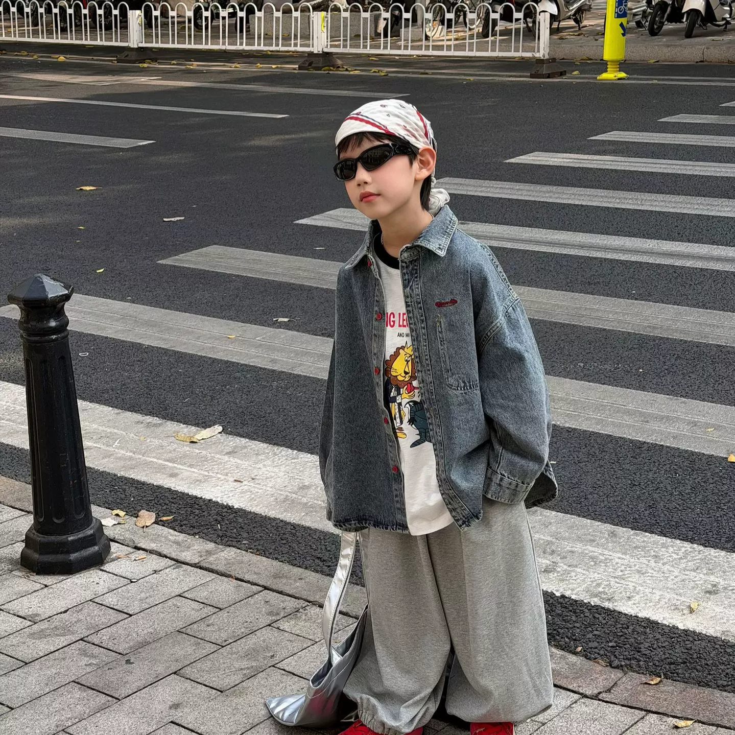 泰如2026春季新款儿童帅气休闲牛仔衬衫男童韩版宽松牛仔外套潮