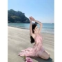 露背独特漂亮海边连衣裙