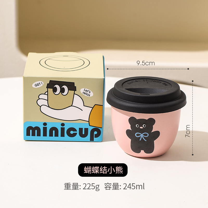 Taza de café con tapa de oficina pequeña taza doméstica de cerámica ins taza casual para dar a las chicas tazas lindas