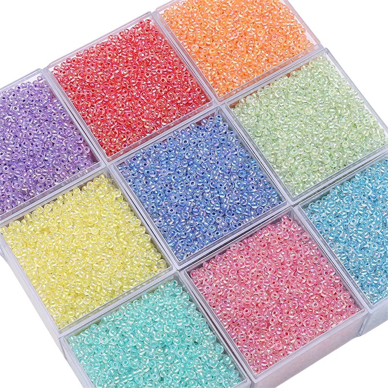 2 - 4mm accesorios de collar de pulsera caseros DIY hechos a mano con cuentas de arroz de núcleo teñido de cuentas de color mágico súper excelente