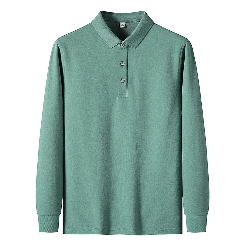 Осенняя хлопковая футболка с длинным рукавом, polo, рубашка