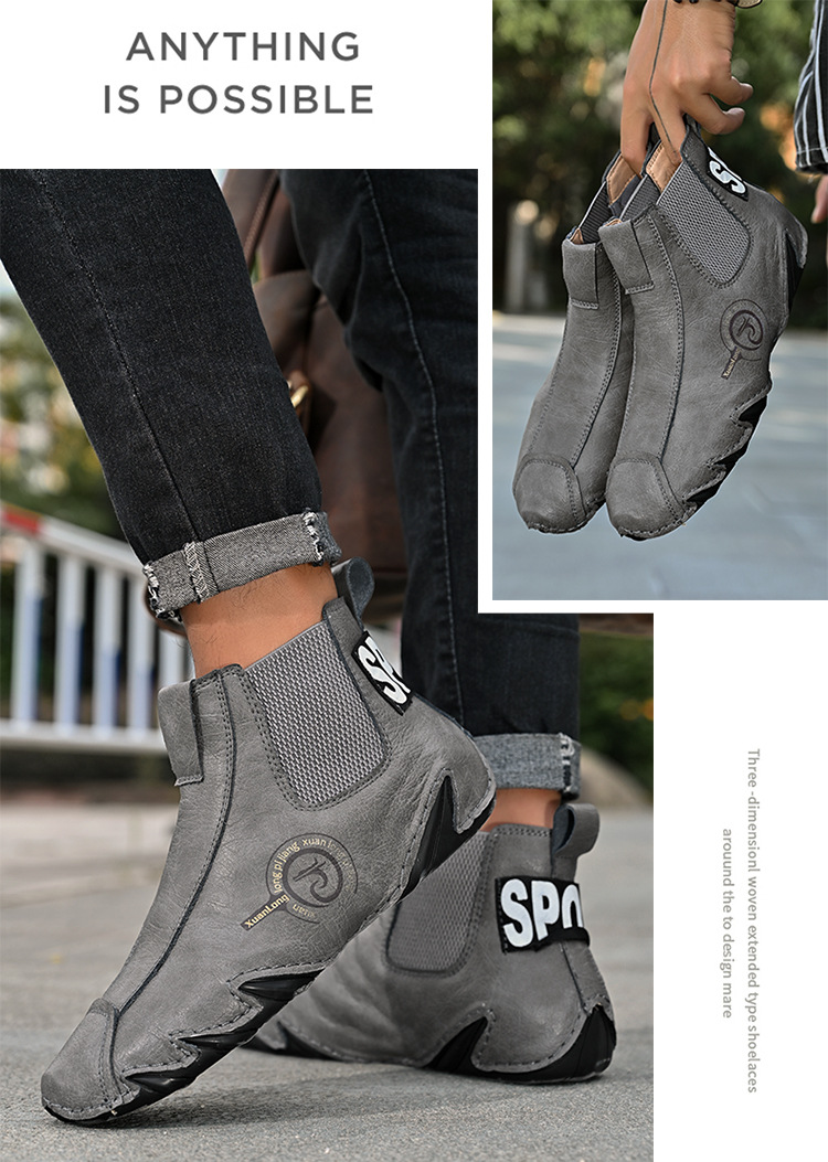 Toamna și iarna, cizme Martin înalte pentru bărbați, mărime mare, din piele de vacă autentică, din bumbac, calde, pentru toamnă și iarnă_voghion.com