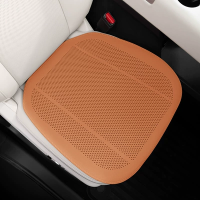 New Car Seat Cushion, Universal: Seat cushion, seat cover - love-horse-orange-nappa-leather-punch-style-front-seat-cushion-1-pack