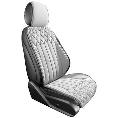 New Cross-Border Suede Semi-Enclosed Slim Waist Car Seat Cushion Wholesale Single Seat Double Seat Universal for All Seasons Multi-Piece Set (Universal seat cover) - off-white-split-head-single-seat