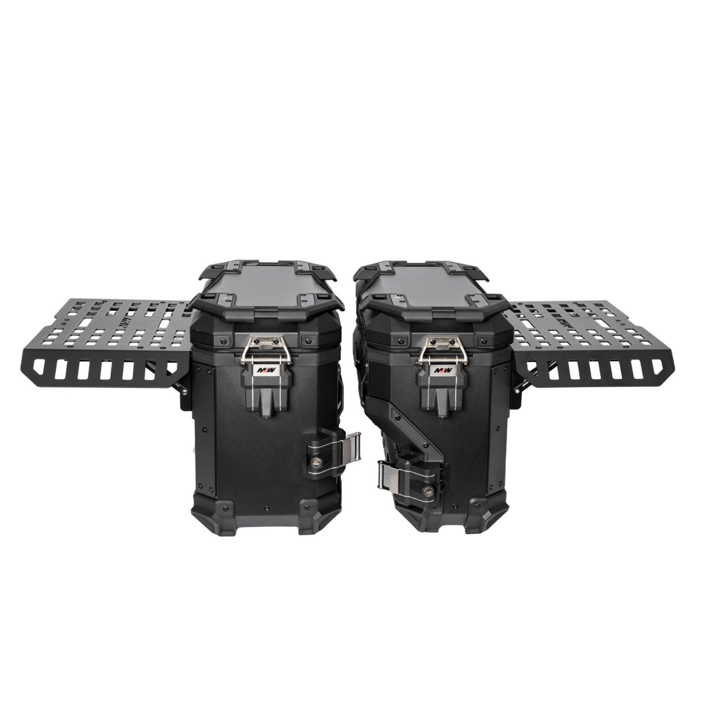 38Lbm Multifunctional Armored Black Aluminum Alloy Three-Box Motorcycle Tail Box Side Box for Motorcycle Travel and Camping Storage