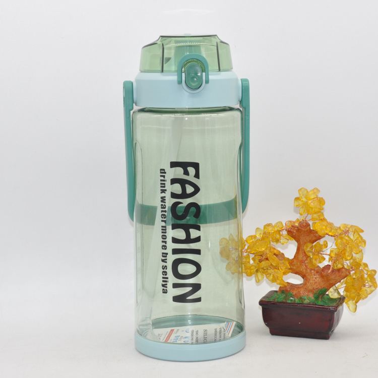 Nueva gran capacidad de plástico taza de agua portátil paja tapa elástica botella de agua taza espacio deportes al aire libre gran hervidor portátil