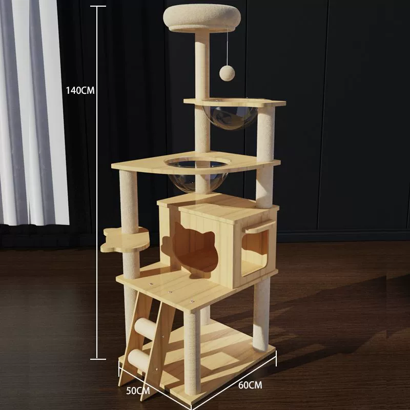 Cat climbing frame, universal four‑season multi‑level tower with hammock, condo and scratching posts