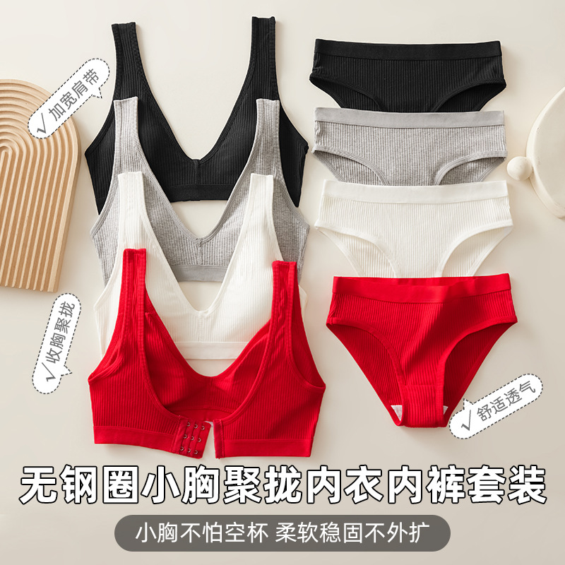 Nueva ropa interior deportiva de base, pantalones de mujer cómodos, espalda hermosa, pecho pequeño, conjunto de sujetadores anti-dopaje