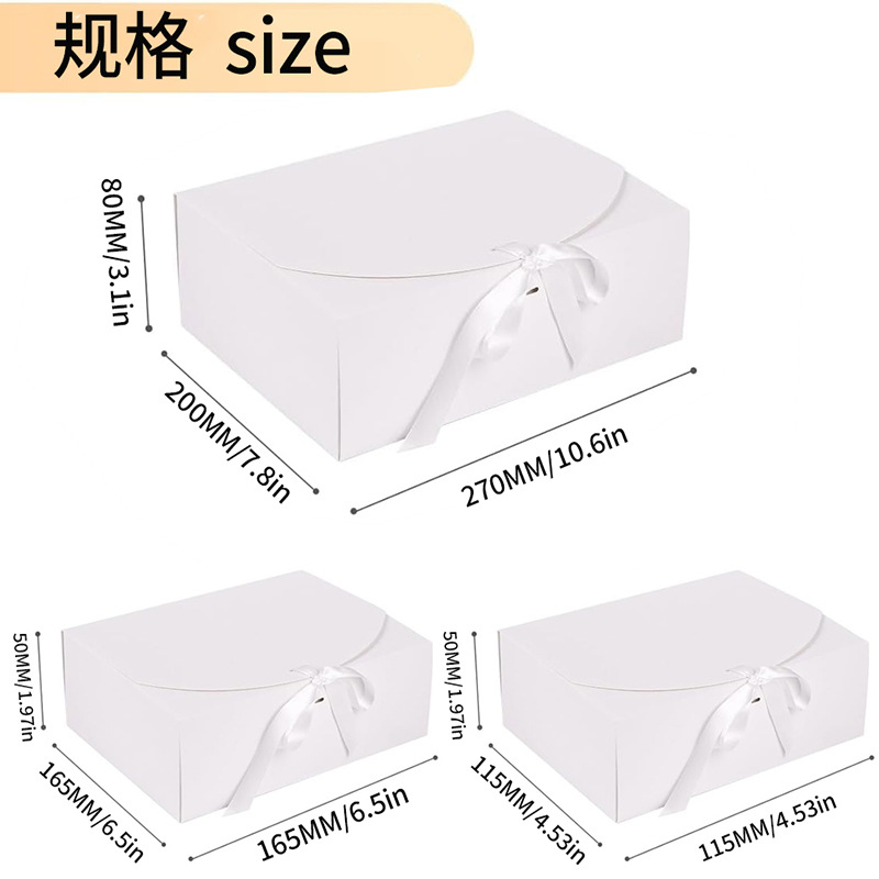 (Cross-border trading), white leather gift box with bow, Birthday gift 3