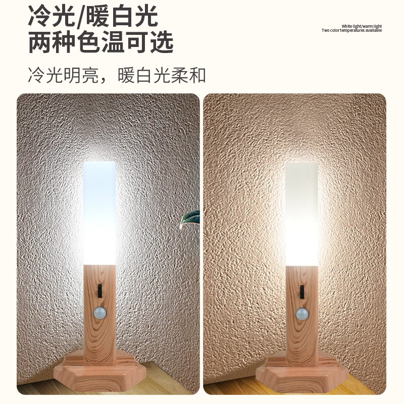 Lámpara LED creativa nórdica multifuncional con sensor de cuerpo humano USB, luz nocturna, protección ocular, iluminación de emergencia, lámpara de pared tres en uno, succión magnética