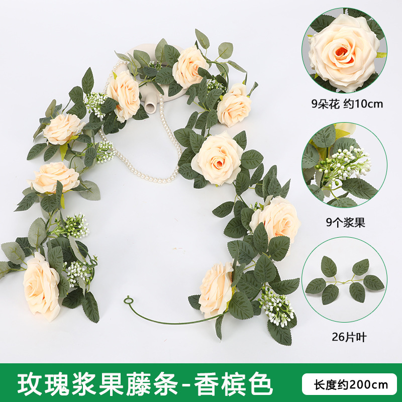 Artificial planta de ratán de eucalipto hojas de vid flor sinuosa Vid ins boda de plástico colgando vid flor decorativa flor falsa