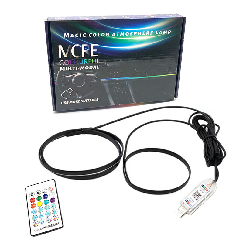 New car atmosphere light in the car center console magic color RGB atmosphere light acrylic USB voice-activated music rhythm light