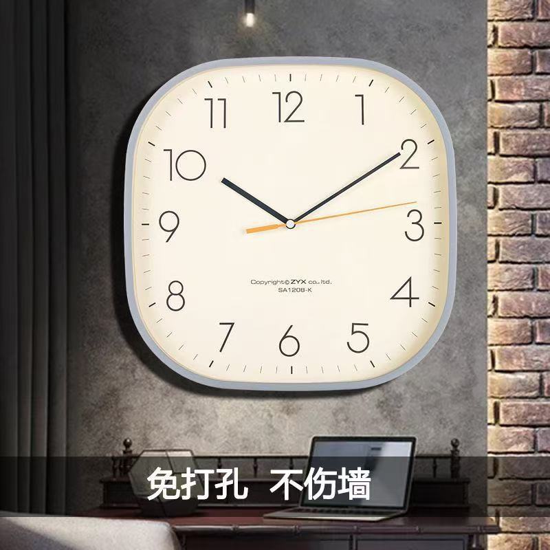 Reloj de pared moderno sin perforación simple reloj de pared sala de estar reloj doméstico 2023 nuevo reloj de pared cuadrado red grande reloj