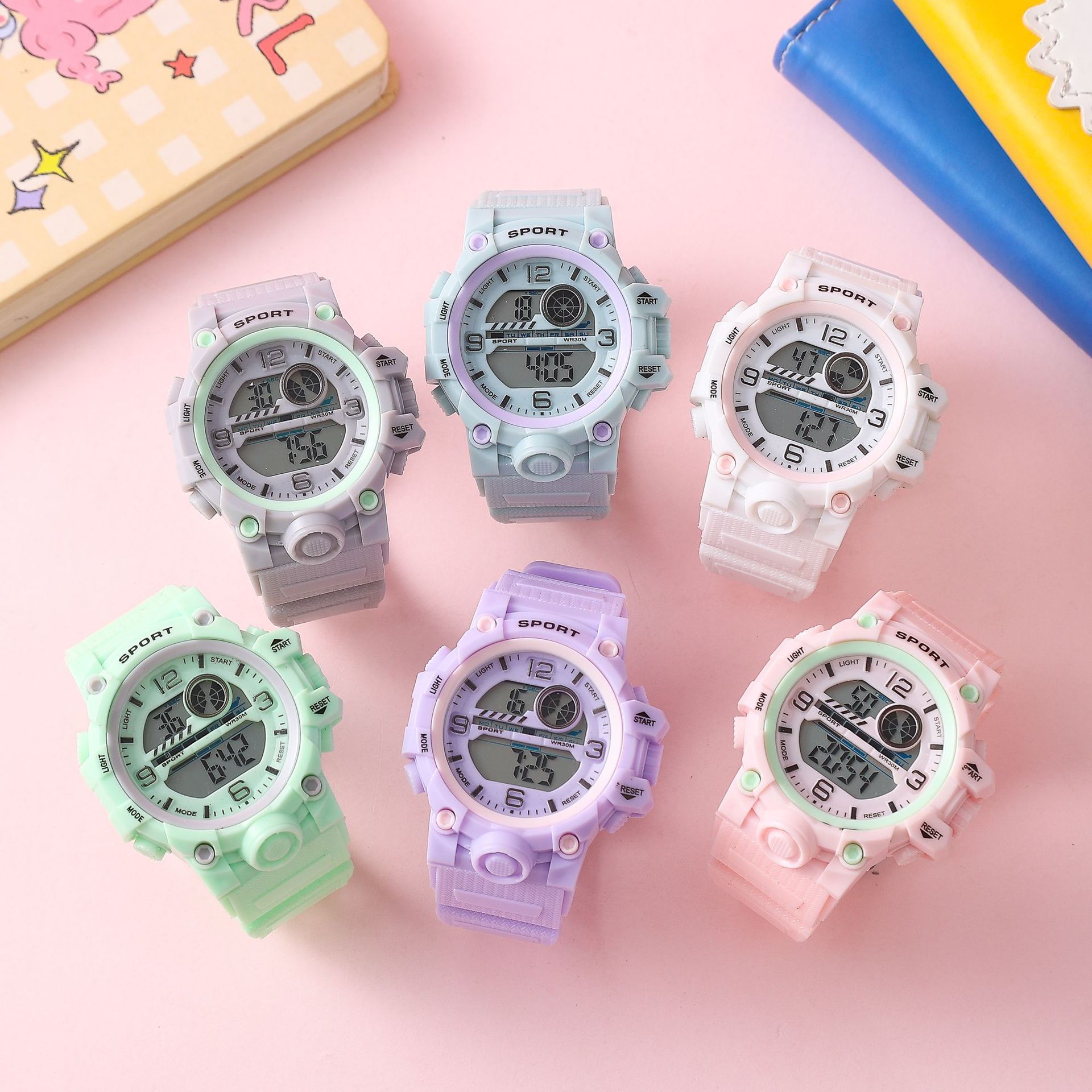 Teenage Women's Watch Student Trend Junior High School and High School Children's Sports Luminous Waterproof Multi-Functional Electronic Women's Watch