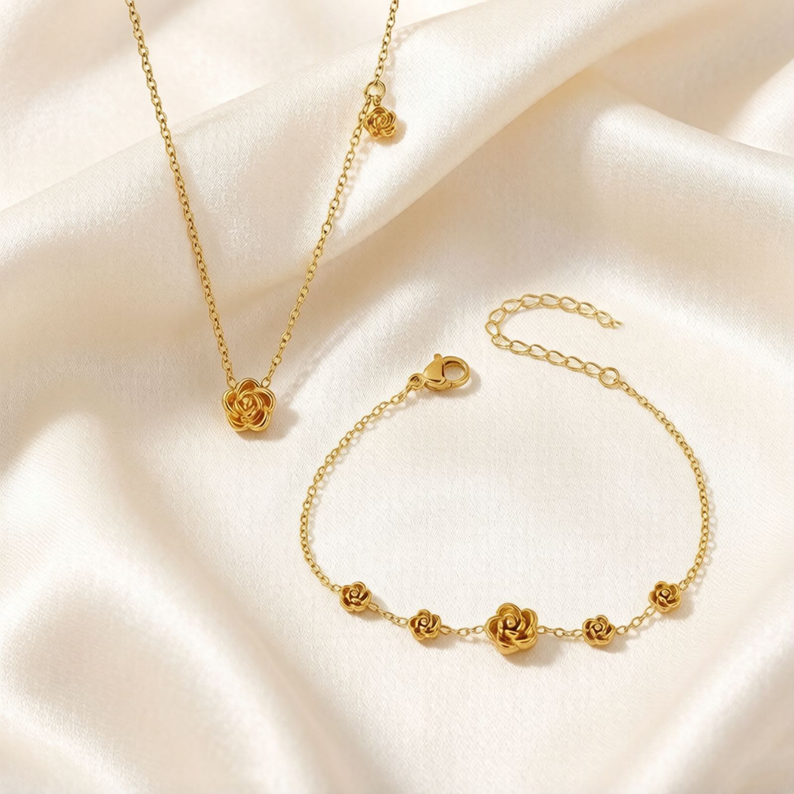 Acero inoxidable transfronterizo retro camellia cadena de clavícula exquisita nueva venta caliente de pulsera collar de mujer