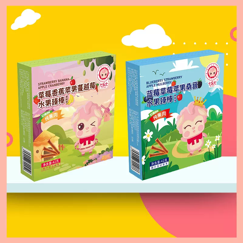 新美香水果肉棒草莓蓝莓香蕉蔓越莓水果棒混合口味组合装儿童零食