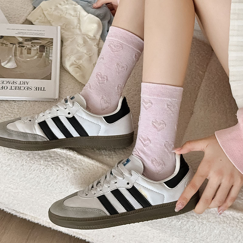 Lolita Girl's Love Socks Children's Mid-Length Socks Autumn and Winter Korean Style Simple Solid Color All-Match Preppy Style Stacking Socks Lolita Girl's Love Socks Children's Mid-Length Socks Autumn and Winter Korean Style Simple Solid Color All-Match Preppy Style Stacking Socks
