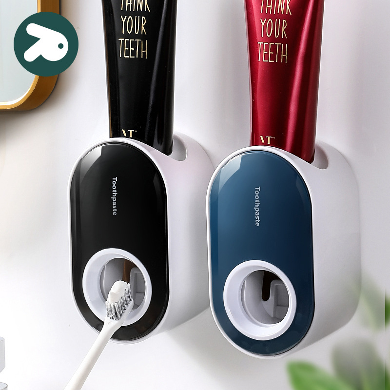 Automático de pasta de dientes exprimidor perezoso apretón titular de pasta de dientes conveniente ponche de baño sin costuras pegajoso