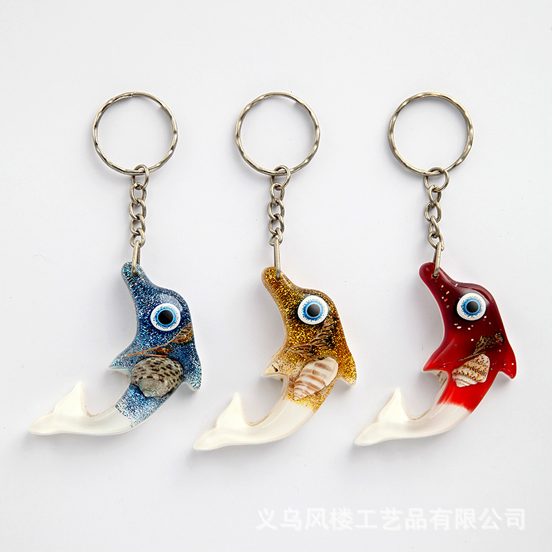 Llavero con conchas y estrellas de mar, recuerdo creativo de playa, venta directa de fábrica