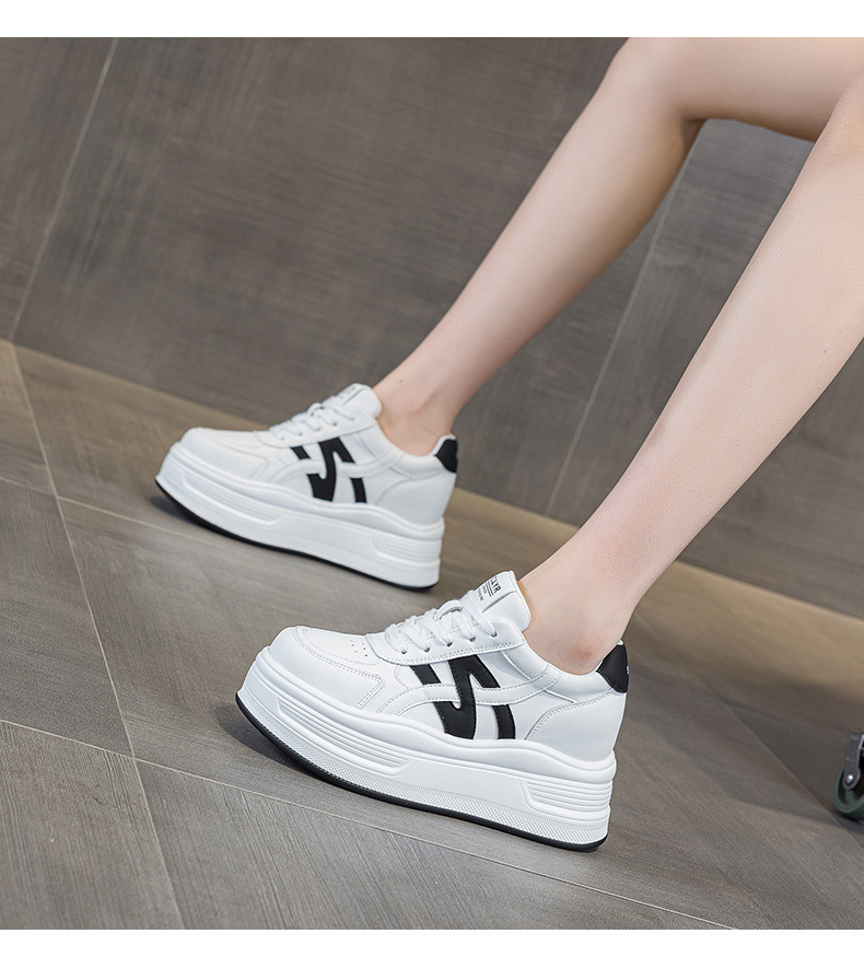Giày sneaker nữ đế dày tăng chiều cao phong cách thể thao — M2963 màu đen, M2963 màu trắng, M2963 màu đỏ chi tiết 13