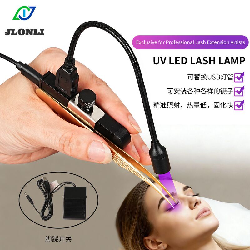 Eyelash Extension Tweezers Lamp, 1-Second Curing Eyelash Glue, Replaceable USB Lamp Head, 1.8W UV LED Lamp for Professional Eyelash Artists Eyelash Extension Tweezers Lamp, 1-Second Curing Eyelash Glue, Replaceable USB Lamp Head, 1.8W UV LED Lamp for Professional Eyelash Artists