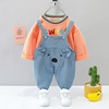 Autumn rainbow overall for boys with letters, trousers, 2021 collection, 3 years, wholesale