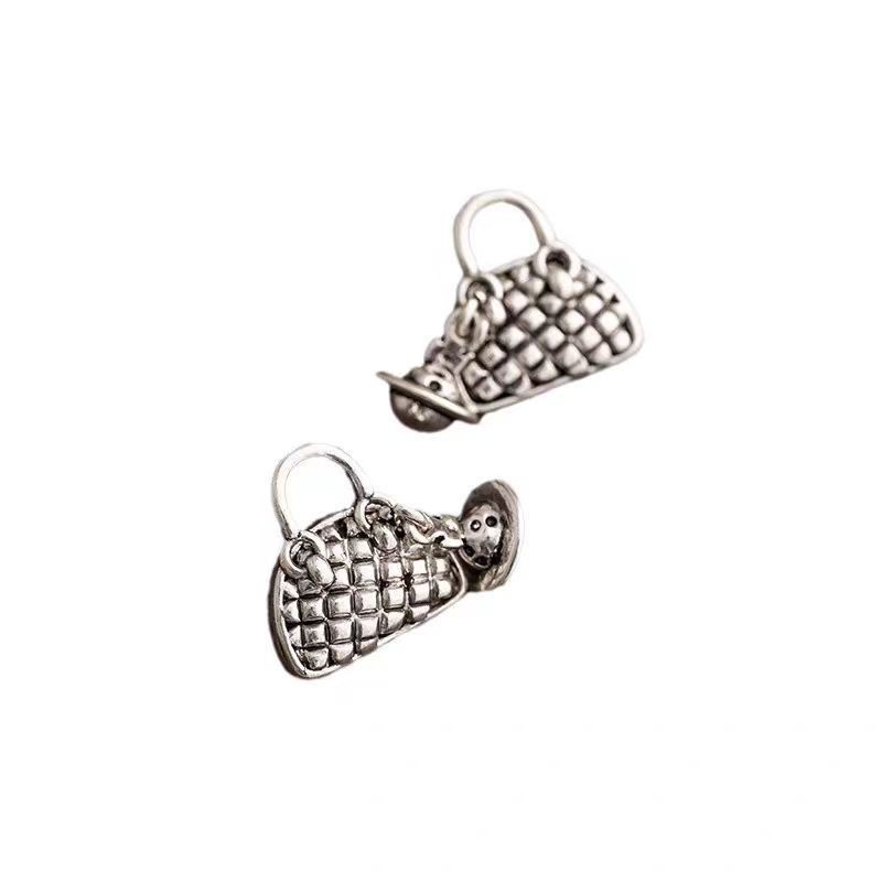 F9083 실버 새턴 백 귀걸이